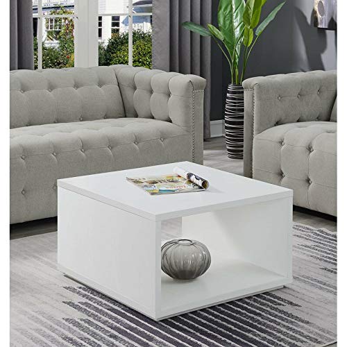 HEERA MOTI CORPORATION DEPSA WOOD CASUAL BOX COFFEE TABLE SOFA CENTRE TABLE FOR LIVING (WHITE)