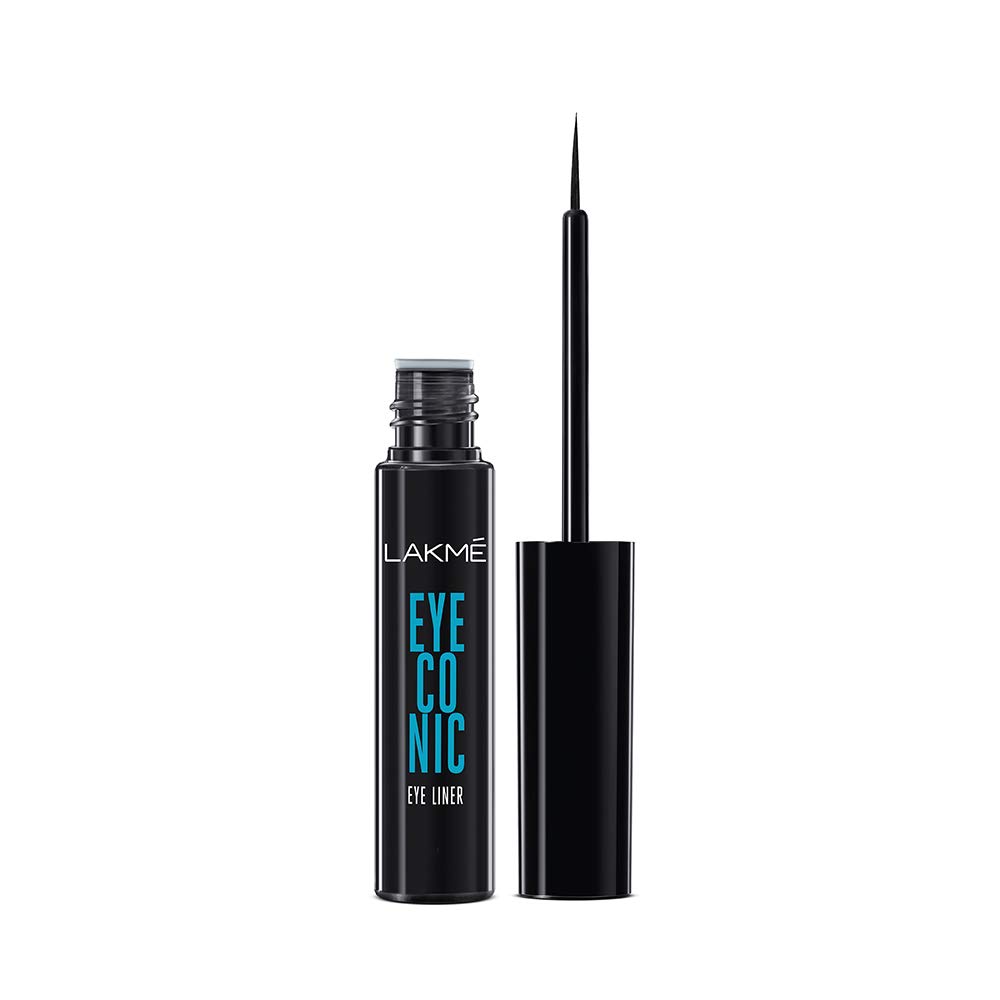 LAKME EYECONIC LIQUID EYE LINER, BLACK, LONG LASTING MATTE WATERPROOF LINER - SMUDGE PROOF, TRANSFER PROOF EYE MAKEUP FOR 24 HRS, 4.5 ML