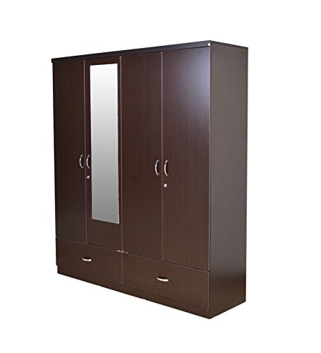  UTSAV ENGINEERED WOOD FOUR DOOR WARDROBE IN WENGE COLOUR