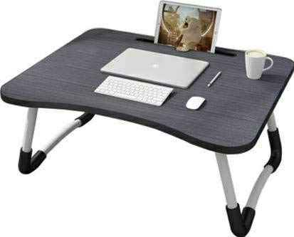 MEMEHO® SMART STANDARD MULTI-PURPOSE LAPTOP TABLE WITH DOCK STAND/STUDY TABLE/BED TABLE/FOLDABLE AND PORTABLE/ERGONOMIC & ROUNDED EDGES/NON-SLIP LEGS/ENGINEERED WOOD (BLACK)