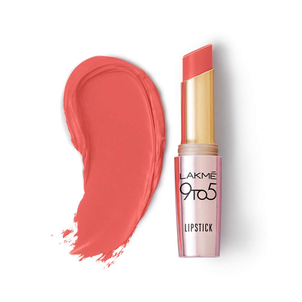 LAKMÉ 9 TO 5 PRIMER + MATTE LIP COLOR MATTE FINISH, MR6 CORAL DATE, 3.6 G