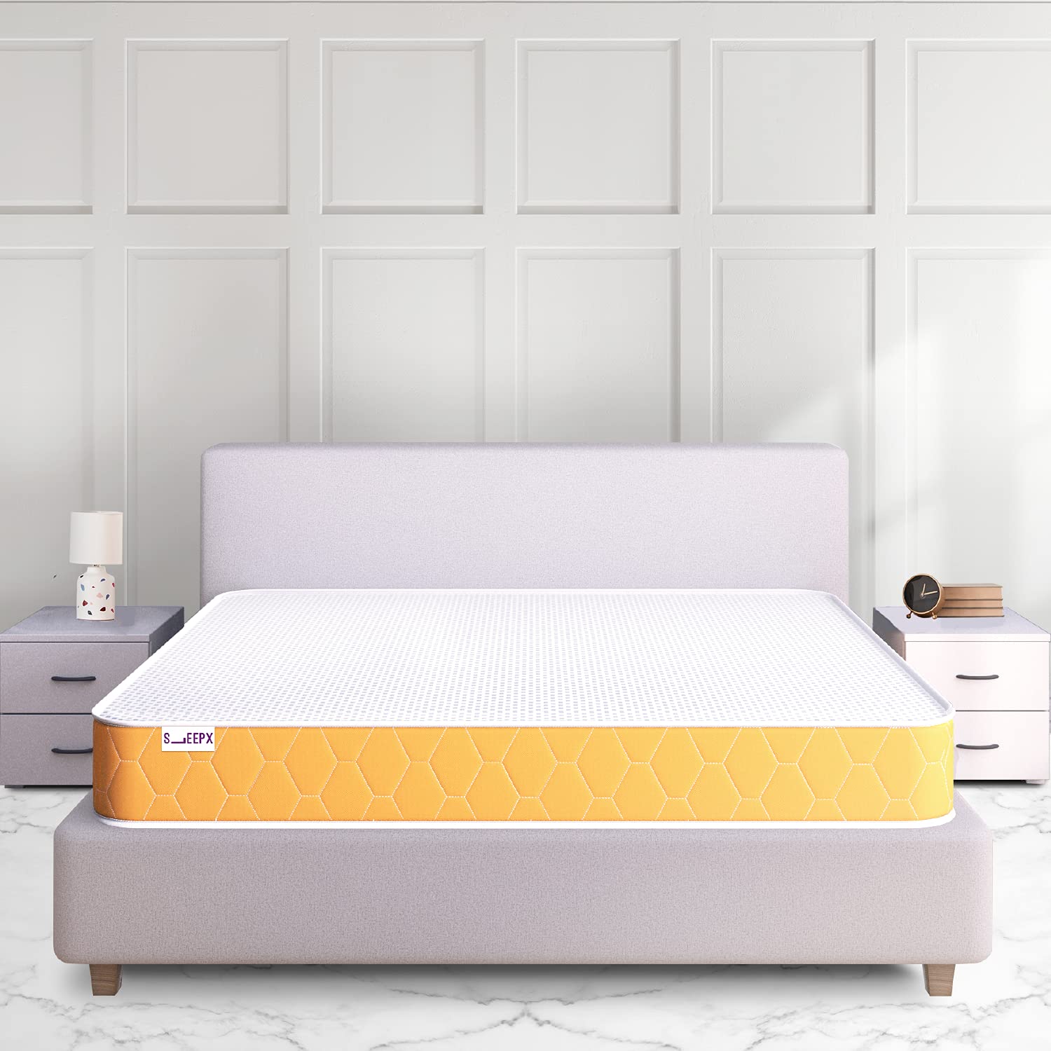 SLEEPX DUAL COMFORT MATTRESS 6 INCH DOUBLE BED SIZE, HIGH DENSITY (HD) FOAM- MEDIUM SOFT & HARD (ORANGE, 72X48X6 INCHES)