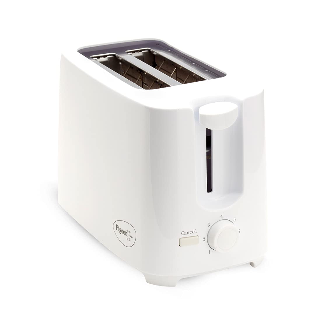 PIGEON 2 SLICE AUTO POP UP TOASTER. A SMART BREAD TOASTER FOR YOUR HOME (750 WATT) (WHITE)