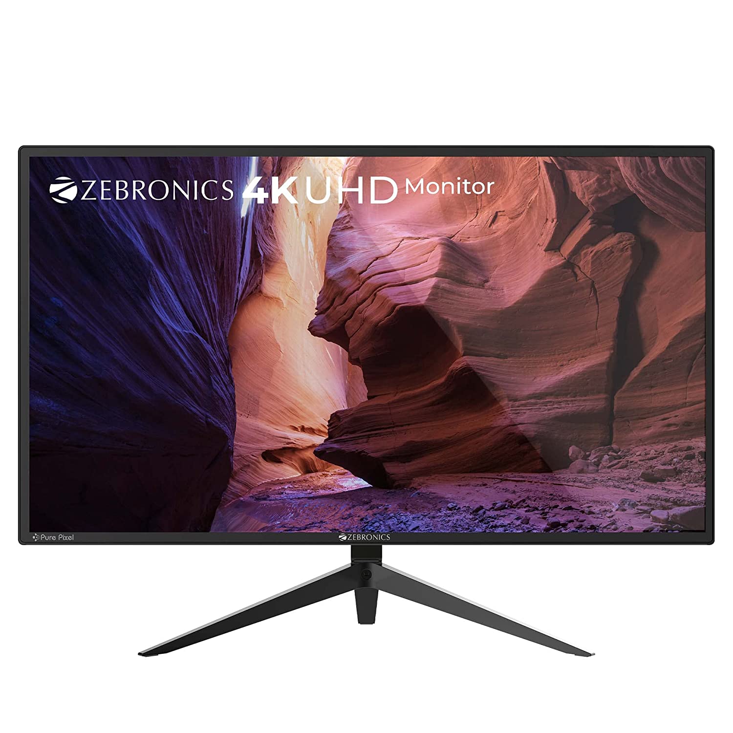 ZEBRONICS ZEB-A28UHD 4K ULTRA HD 3840X2160 28 INCH MONITOR WITH 2X DP INPUT, DUAL HDMI, 300CD/M SQ, 1.07B COLOR, BUILT-IN SPEAKER, EARPHONE JACK, ULTRA SLIM BEZEL, 16:9 RATIO AND WALL MOUNTABLE