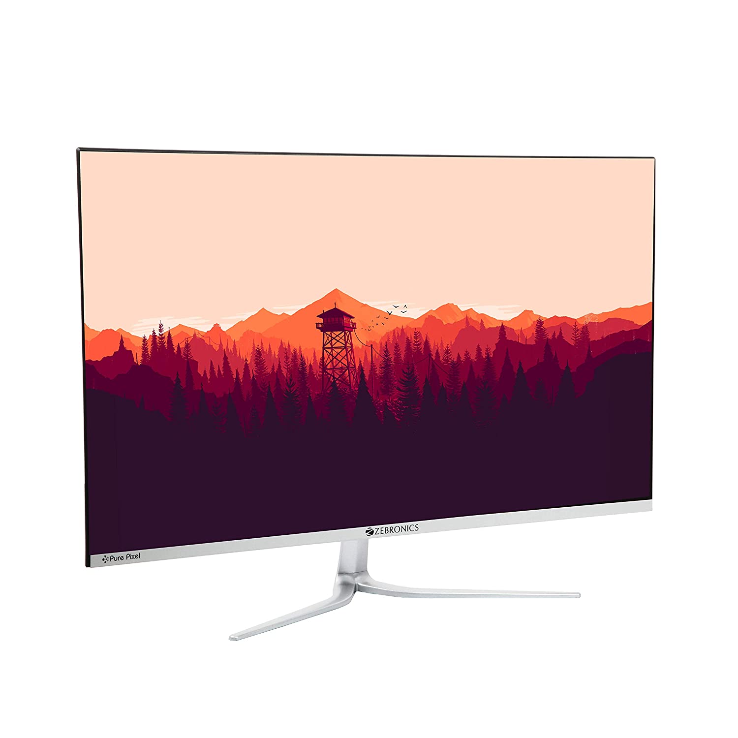 ZEBRONICS 27 INCH (68.5 CM) LED MONITOR WITH FULL HD DISPLAY, HDMI AND VGA PORT, BUILT IN SPEAKER, SLIM BEZEL, METAL STAND AND WALL MOUNTABLE - ZEB-A27FHD LED