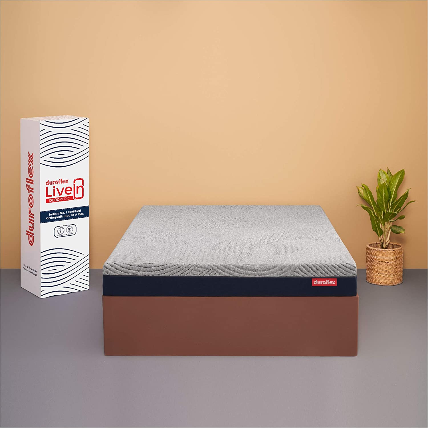 DUROFLEX LIVEIN DUROPEDIC - DOCTOR RECOMMENDED ORTHOPAEDIC HIGH RESILIENT, PRESSURE RELIEVING, MEMORY FOAM, ROLL PACK, 6 INCH DOUBLE SIZE MEDIUM FIRM MATTRESS WITH LUXURY ANTI MICROBIAL FABRIC (72 X 48 X 6 INCHES)