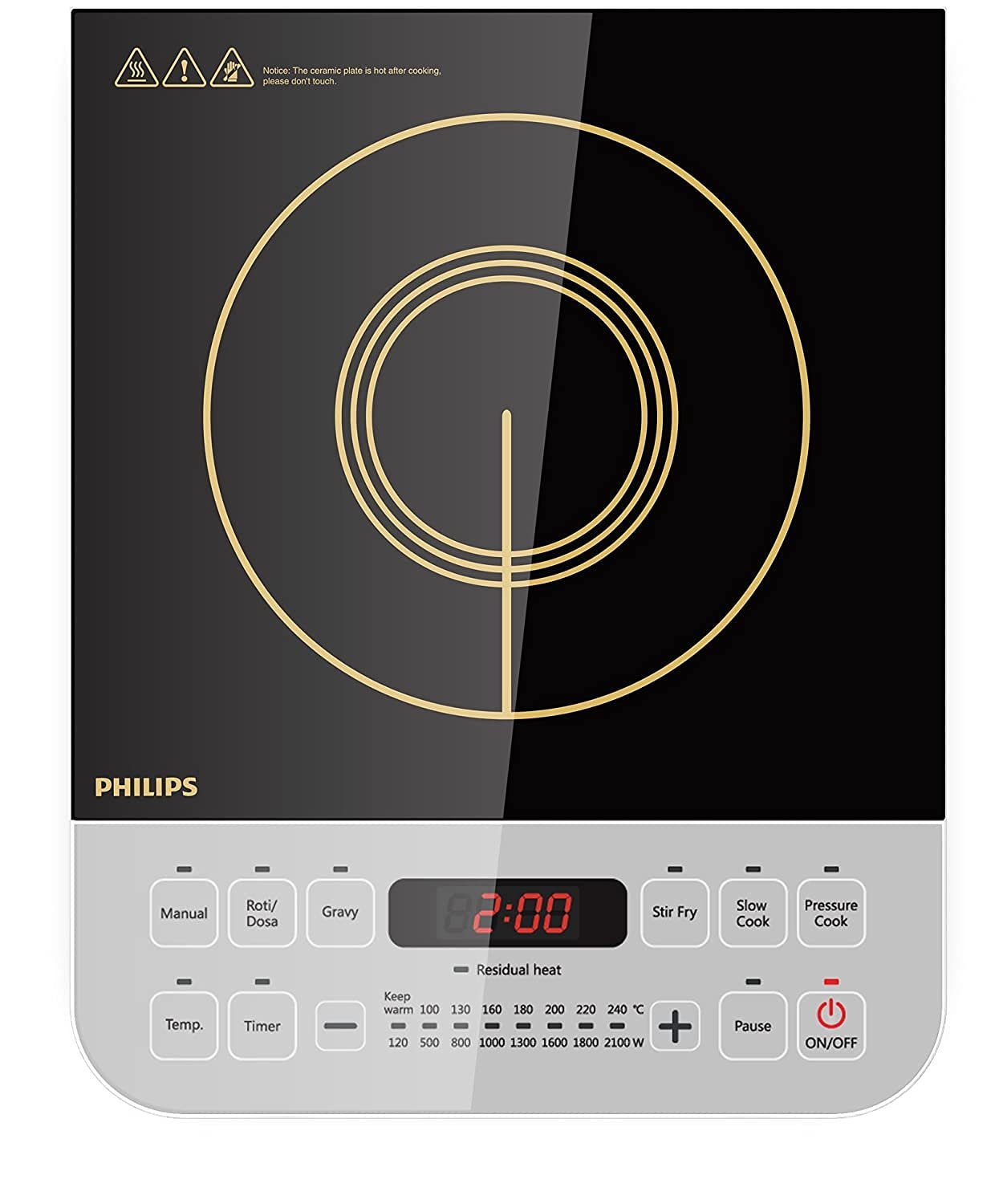 PHILIPS VIVA COLLECTION HD4928/01 2100-WATT INDUCTION COOKTOP (BLACK)