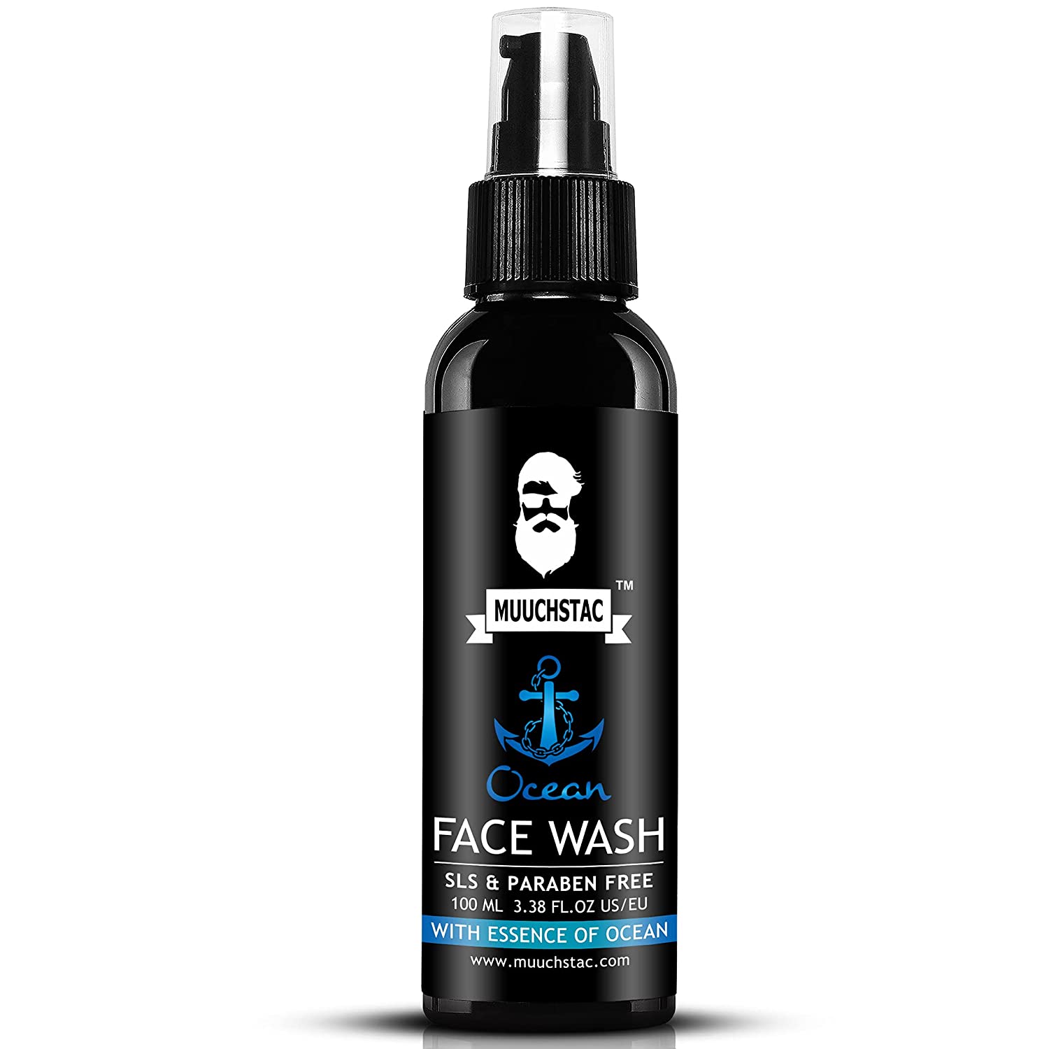 MUUCHSTAC MEN’S OCEAN FACE WASH FOR MEN, FIGHTS ACNE & PIMPLE, SKIN WHITENING & BRIGHTENING, ALL SKIN TYPES, NO SLS, SILICONE AND PARABEN, 100 ML.