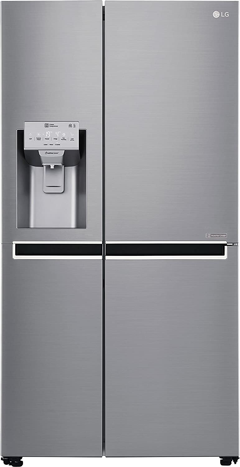 LG 668 L INVERTER LINEAR FROST FREE SIDE-BY-SIDE REFRIGERATOR (GC-L247CLAV, PLATINUM SILVER, WITH WATER & ICE DISPENSER, HYGIENE FRESH)