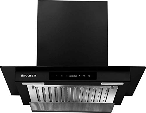 FABER 60 CM 1200 M³/HR AUTO-CLEAN STRAIGHT GLASS KITCHEN CHIMNEY (HOOD MERCURY HC TC BK 60, 1 BAFFLE FILTER, TOUCH CONTROL, BLACK)