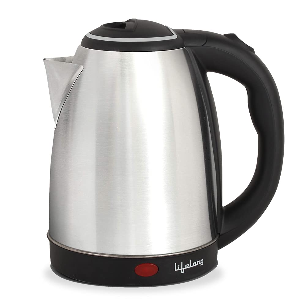 LIFELONG LLEK15 ELECTRIC KETTLE 1.5L WITH STAINLESS STEEL BODY, EASY AND FAST BOILING OF WATER FOR INSTANT NOODLES, SOUP, TEA ETC. (1 YEAR WARRANTY, SILVER)