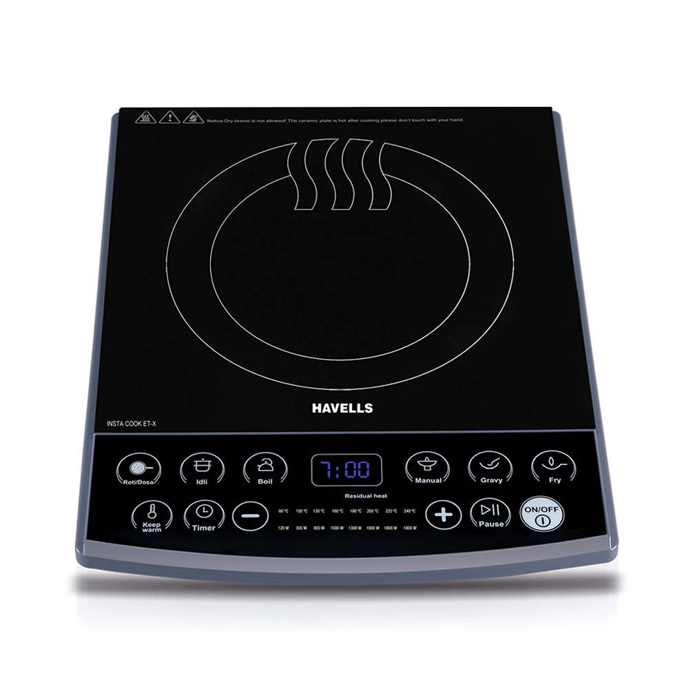 HAVELLS INSTA COOK ET-X INDUCTION COOKTOP, BLACK 1900 W