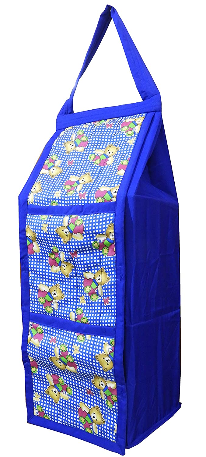 SRIM HANGING FOLDABLE KIDS ALMIRAH COLLAPSIBLE WARDROBE, 95 X 35 X 25 CM, CHECK WITH BALCK PIPIN