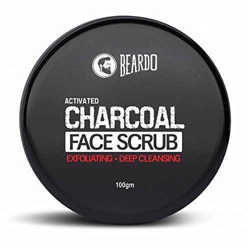 BEARDO ACTIVATED CHARCOAL ANTI-POLLUTION FACE SCRUB FOR MEN | EXFOLIATING SCRUB FOR DEEP SKIN CLEANSING | BLACKHEAD REMOVAL FOR CLEAR SKIN | SUITABLE FOR ALL SKIN TYPES (100G)