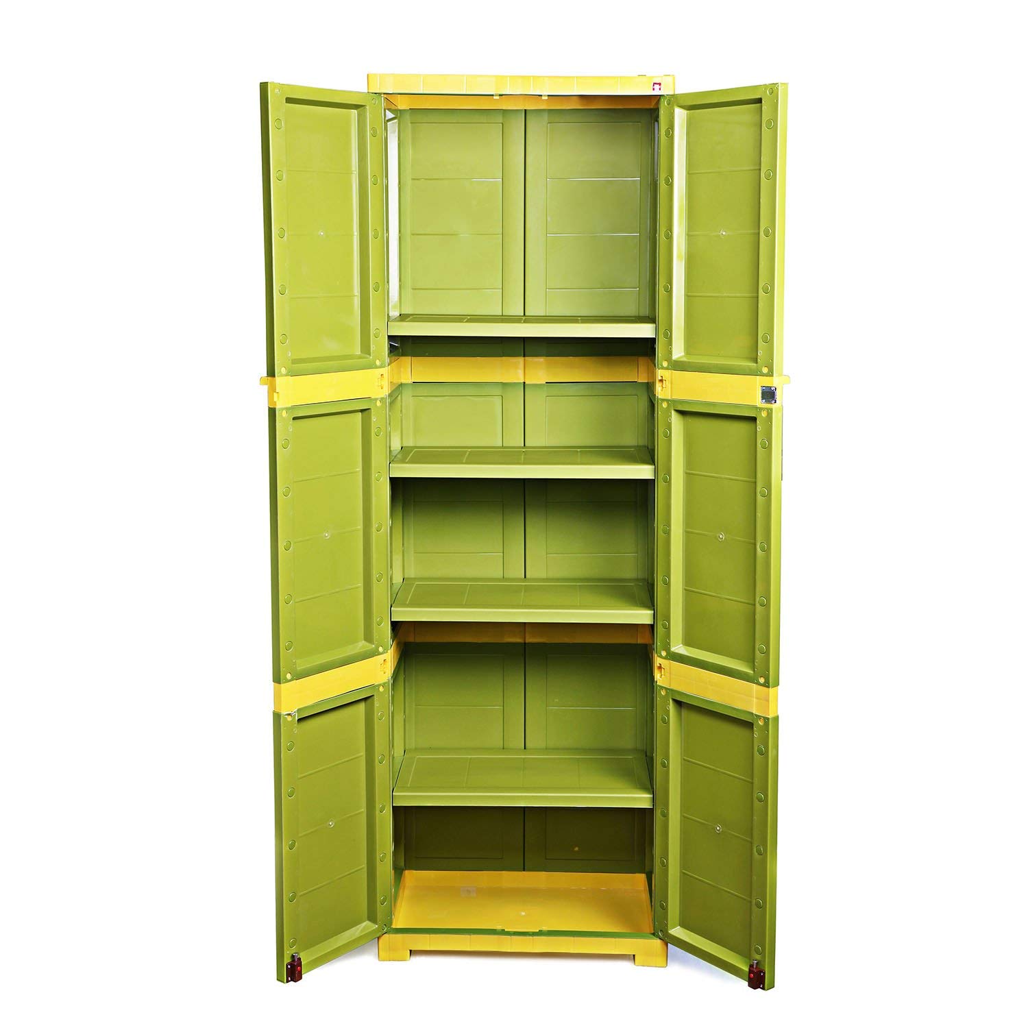 CELLO NOVELTY LARGE PLASTIC CUPBOARD WITH LOCK(GREEN AND YELLOW)