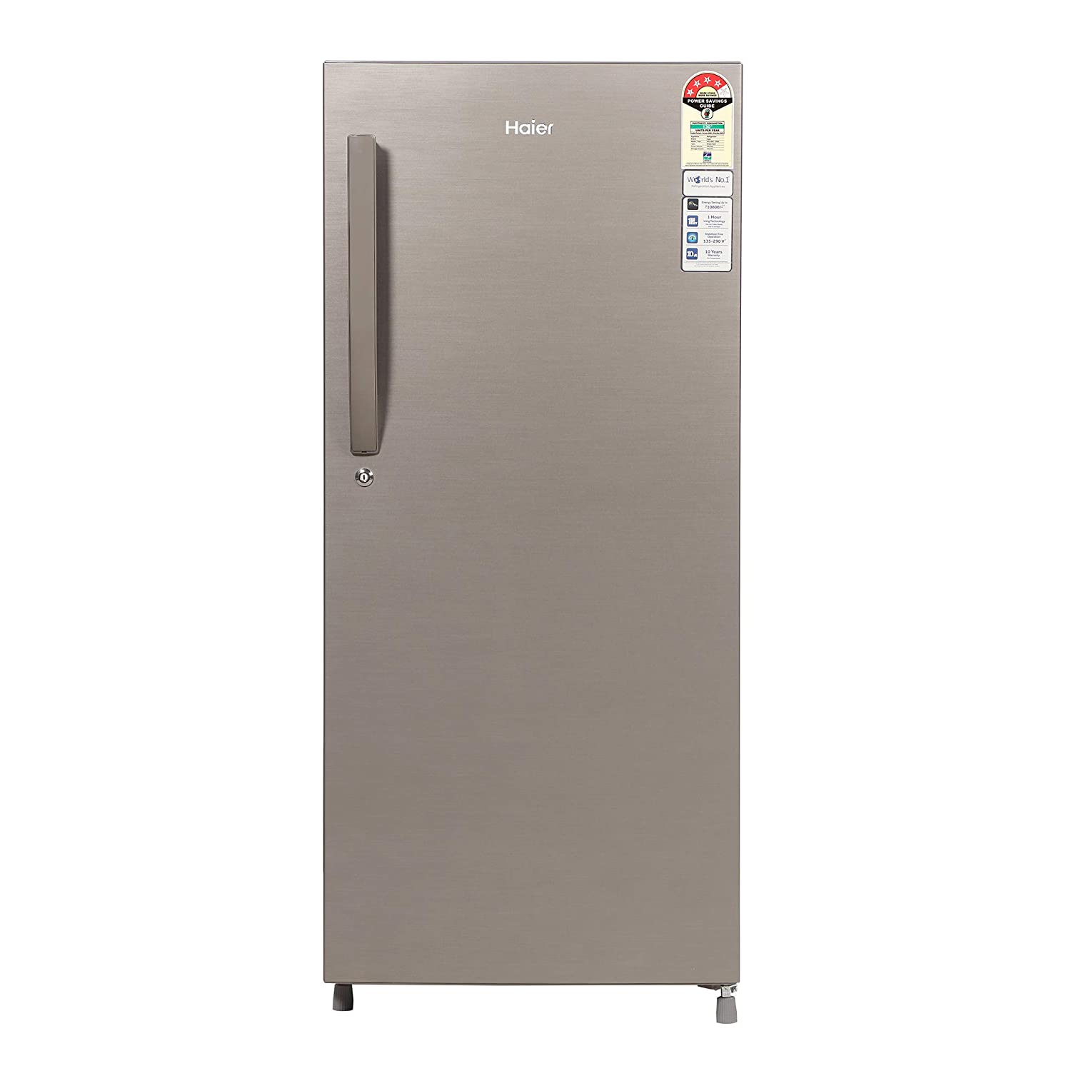 HAIER 195 L 4 STAR DIRECT-COOL SINGLE-DOOR REFRIGERATOR (HED- 20CFDS, DAZZLE STEEL)