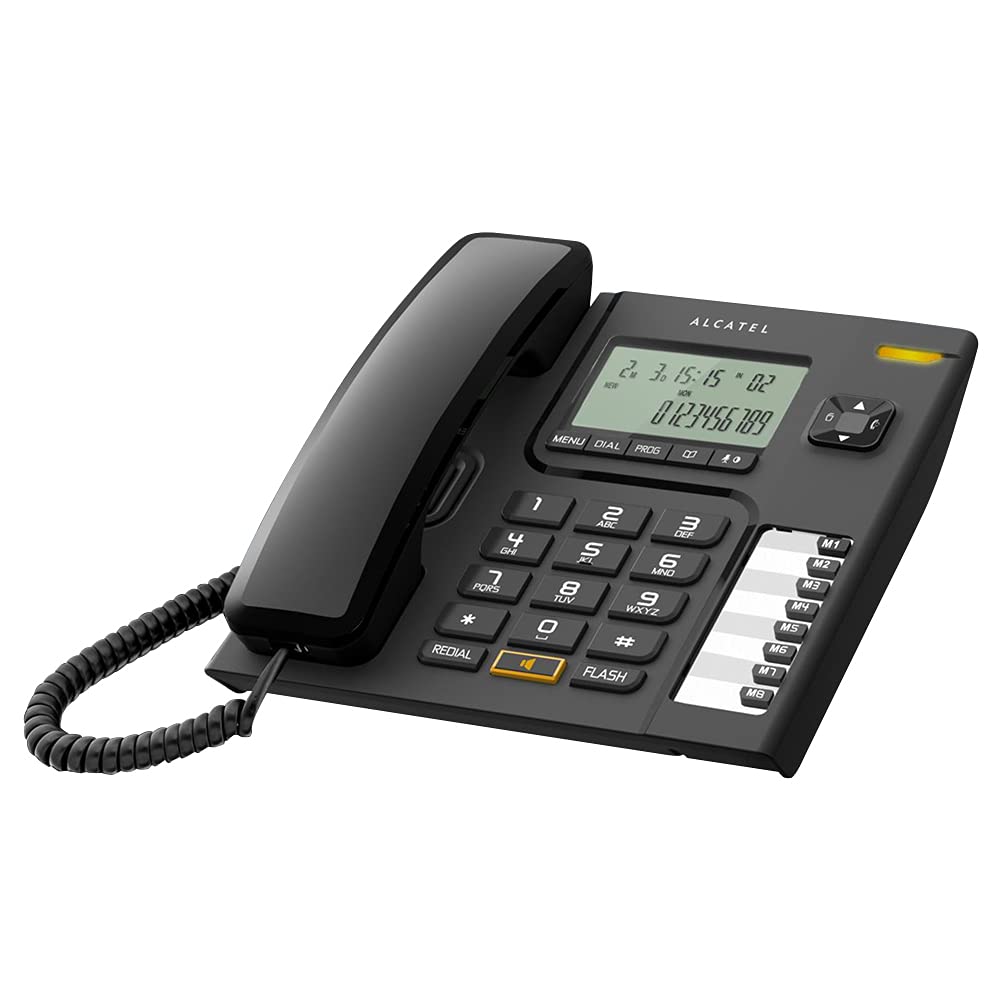 ALCATEL T-76 CORDED LANDLINE PHONE WITH CALLER ID & SPEAKERPHONE (BLACK)