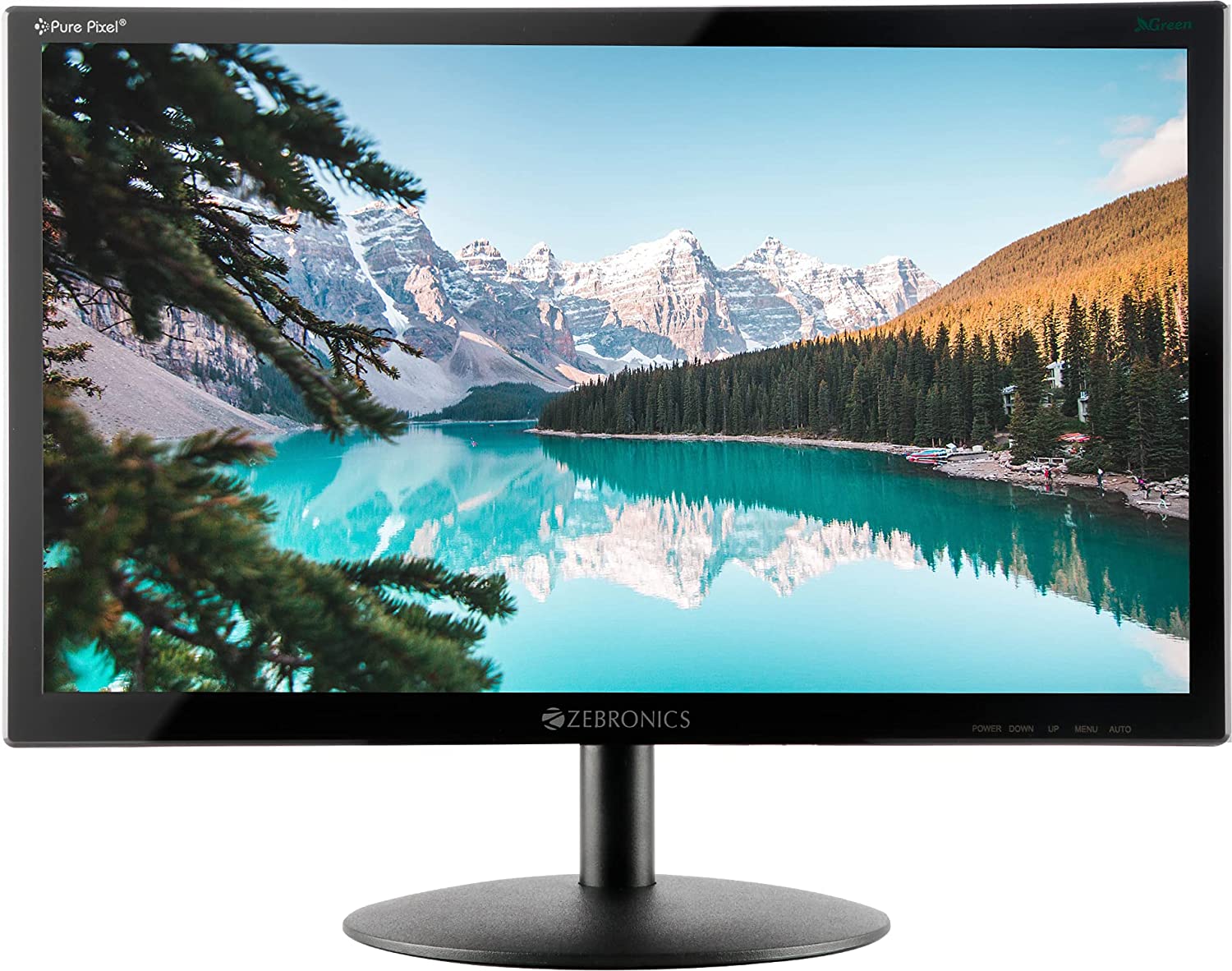 ZEBRONICS ZEB-V19HD LED MONITOR 18.5INCH WITH SUPPORTING HDMI, VGA INPUT, HD 1366 X 768, 16.7M COLORS, GLOSSY PANEL, SLIM DESIGN & WALL MOUNTABLE, BLACK