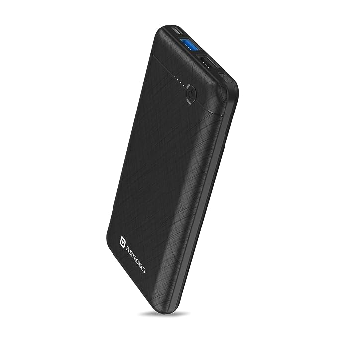 PORTRONICS POWER BRICK II 10000 MAH,2.4A 12W SLIM POWER BANK WITH DUAL USB OUTPUT PORT FOR IPHONE, ANRDOID & OTHER DEVICES.(BLACK)