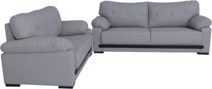 FUNTERIOR® LAUNX 3+2 LEATHERETTE SOFA SET GREY