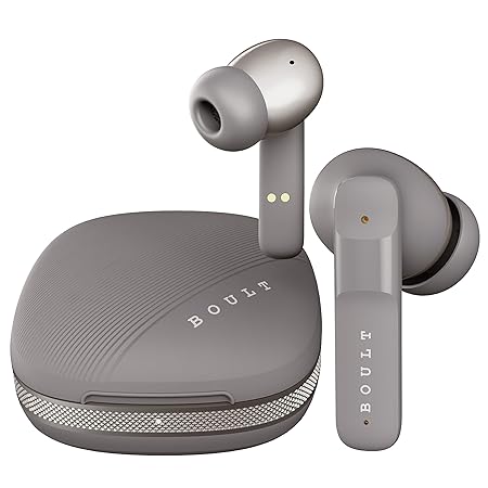 BOULT AUDIO NEWLY LAUNCHED W50 BLUETOOTH TRULY WIRELESS IN EAR EARBUDS WITH 50H PLAYTIME, QUAD MIC ENC, 45MS LOW LATENCY GAMING, DUAL TONE FAST CHARGING CASE, 13MM BASS DRIVERS, IPX5 TWS (SILVER SAND)