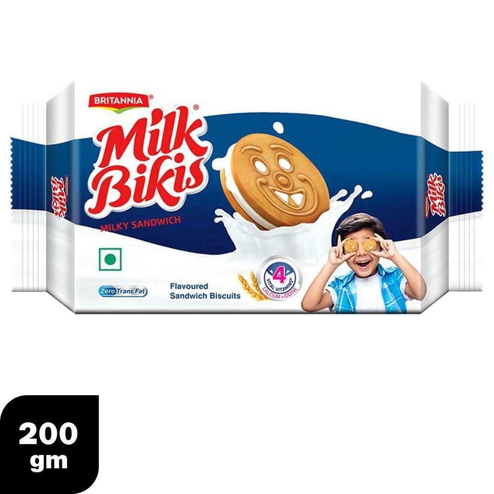 BRITANNIA MILK BIKIS MILKY CREAM BISCUITS 200 G