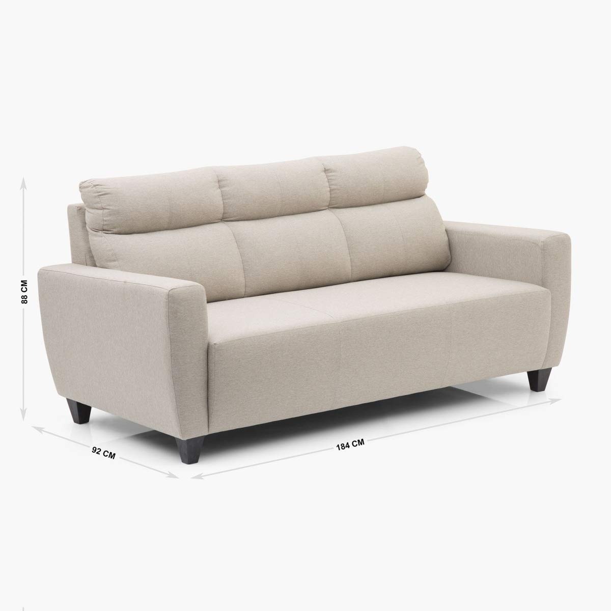 HOME CENTRE POLYESTER EMILY FABRIC 3 SEATER SOFA (BEIGE)