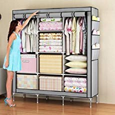 ORRIL PORTABLE COLLAPSIBLE WARDROBE CABINET FOR CLOTHES STORAGE DIY, 70INCH