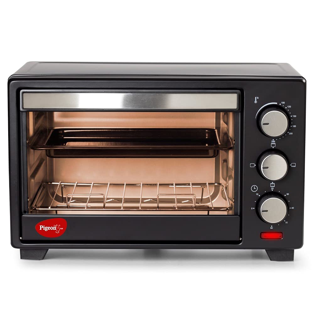 PIGEON BAKER'S COLLECTION OVEN TOASTER GRILL (14325) 16 LITERS OTG WITH ROTISSERIE FOR OVEN TOASTER AND GRILL FOR GRILLING AND BAKING CAKES (GREY)