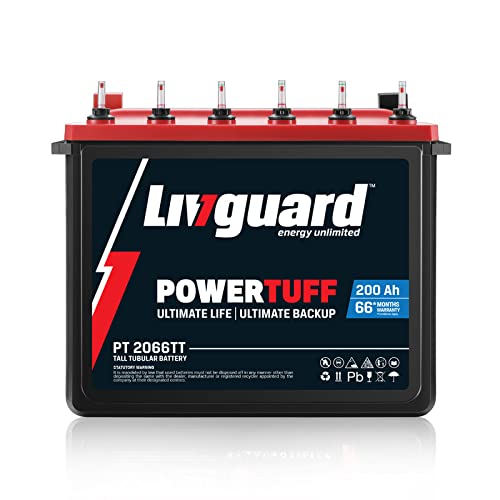 LIVGUARD BATTERY WITH MAXIMUM WARRANTY, LONG LIFE AND EXTRA BACKUP (PT 2066TT 200 AH TALL TUBULAR BATTERY)