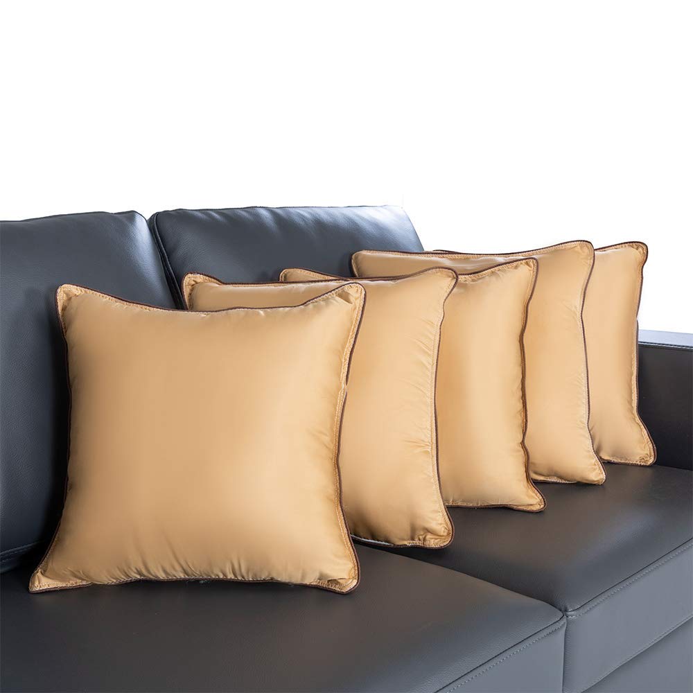 WAKEFIT HOLLOW FIBRE CUSHION (16X16 INCH, BEIGE) -SET OF 5