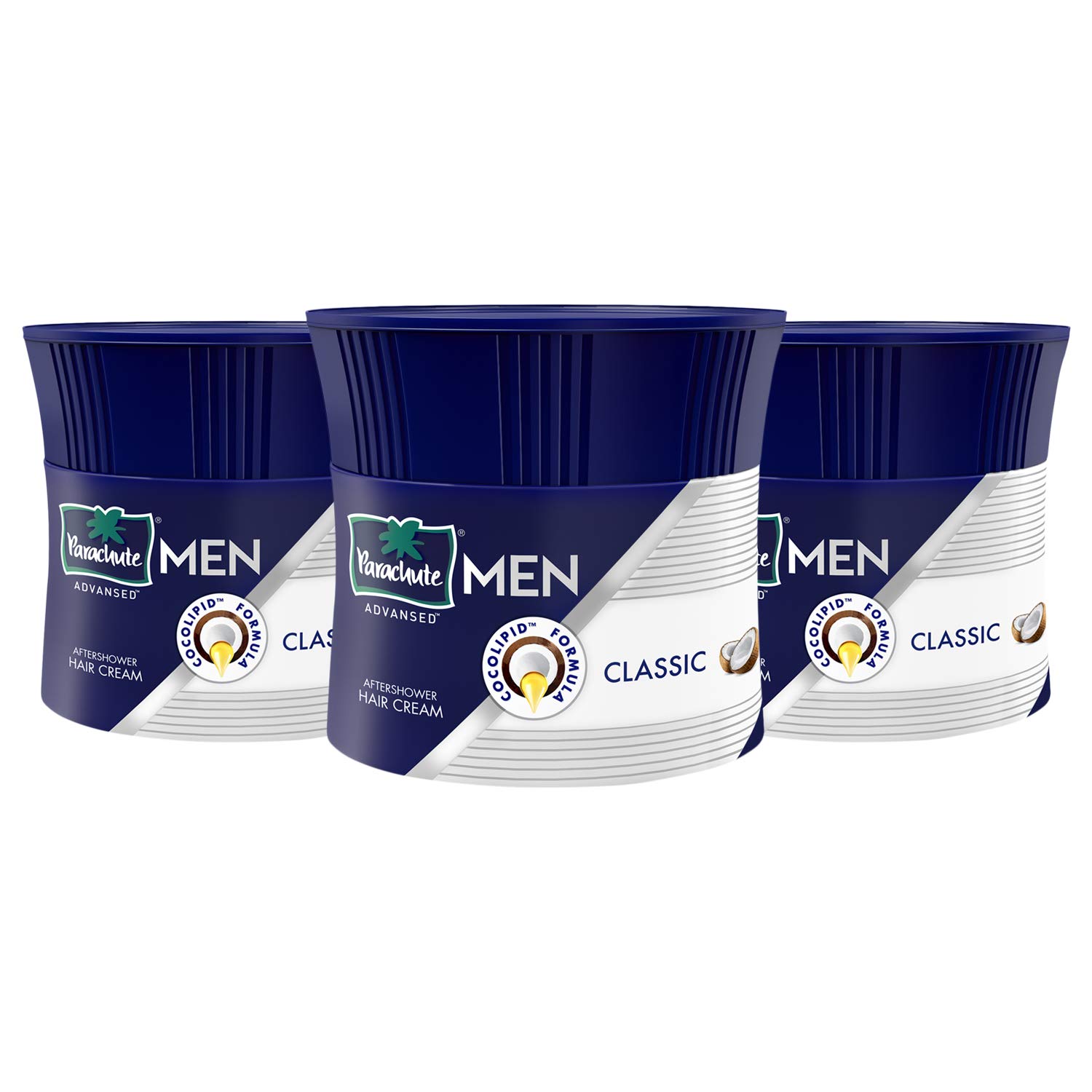 PARACHUTE ADVANSED MEN AFTERSHOWER HAIR CREAM, CLASSIC, SUITABLE FOR CURLY HAIR, HIGH SHINE, MILD HOLD, CONTAINS COCONUT MILK PROTEIN, 100 GM (PACK OF 3)