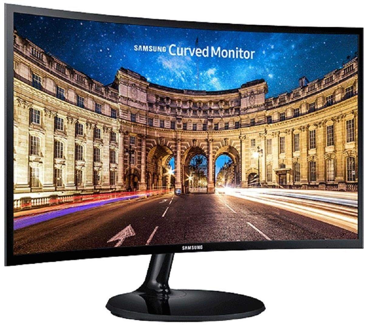 SAMSUNG 59.8 CM (23.5 INCH) CURVED LED BACKLIT COMPUTER MONITOR - FULL HD, VA PANEL WITH VGA, HDMI, AUDIO PORTS - LC24F390FHWXXL (BLACK)