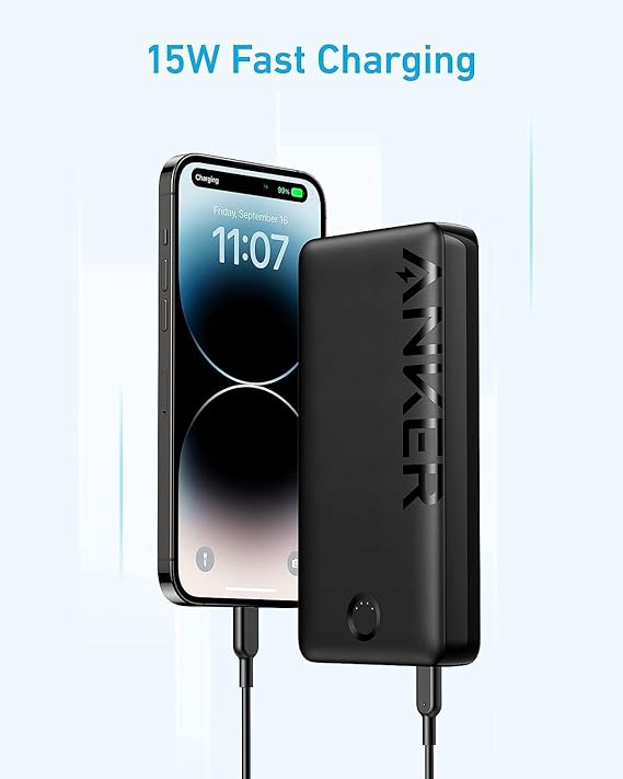 ANKER 20000 MAH PD POWER BANK, POWERCORE (SERIES 3), FAST CHARGING POWERIQ (PIQ) TECHNOLOGY, USB-C INPUT, USB-A & USB-C OUTPUT, CHARGE 2 DEVICES AT ONCE, ULTRA SLIM PORTABLE CHARGER, COMPATIBLE WITH IPHONE, ANDROID PHONE, IPAD, TABLET & MORE