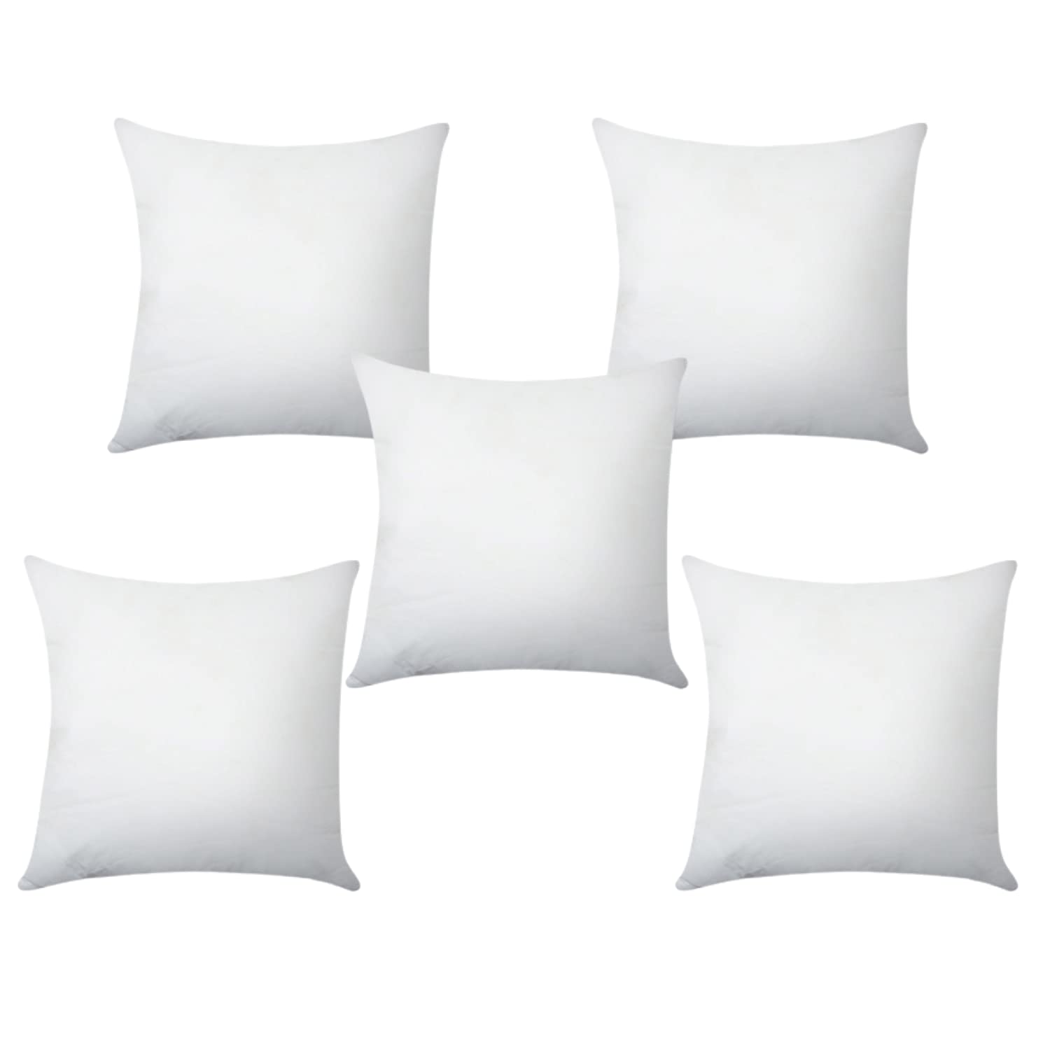 MOMSYARD (ORIGINAL) MICROFIBER FILLED CUSHION, SOFA PILLOW, ULTRA SOFT CUSHIONS, WHITE (PACK OF 5) (16X16(PACK OF 5))