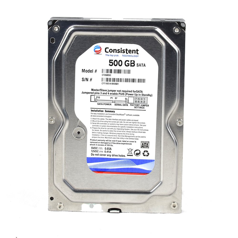 CONSISTENT 500 GB HARD DISK FOR DESKTOP