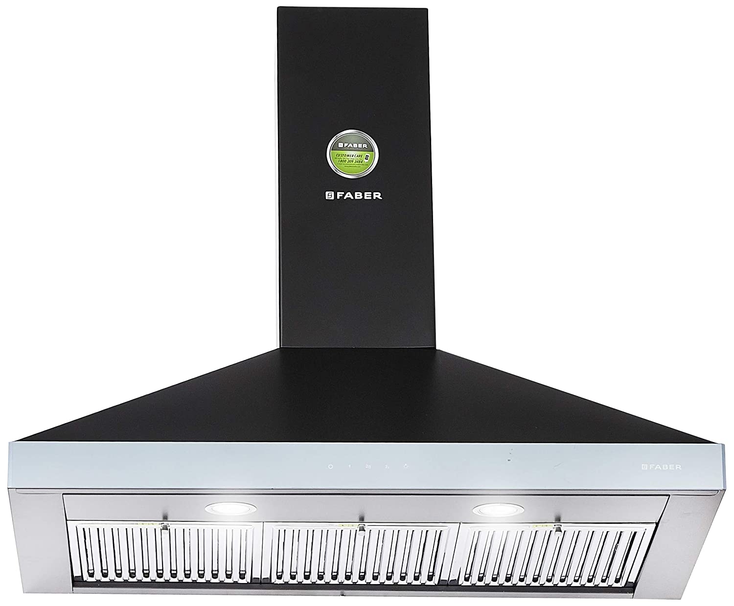 FABER 90 CM 1095 M³/HR BOX-TYPE KITCHEN CHIMNEY (HOOD TOPAZ SMART 3D T2S2 BK TC LTW 90, BAFFLE FILTER, TOUCH CONTROL, BLACK)