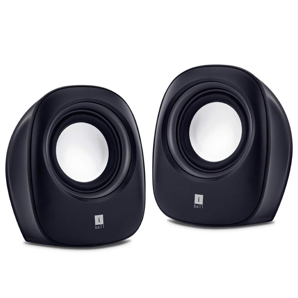 IBALL SOUND WAVE SOUNDWAVE2 MULTIMEDIA USB 2.0 SUBWOOFER SPEAKERS WITH STEREO SOUND (1 W, BLACK)