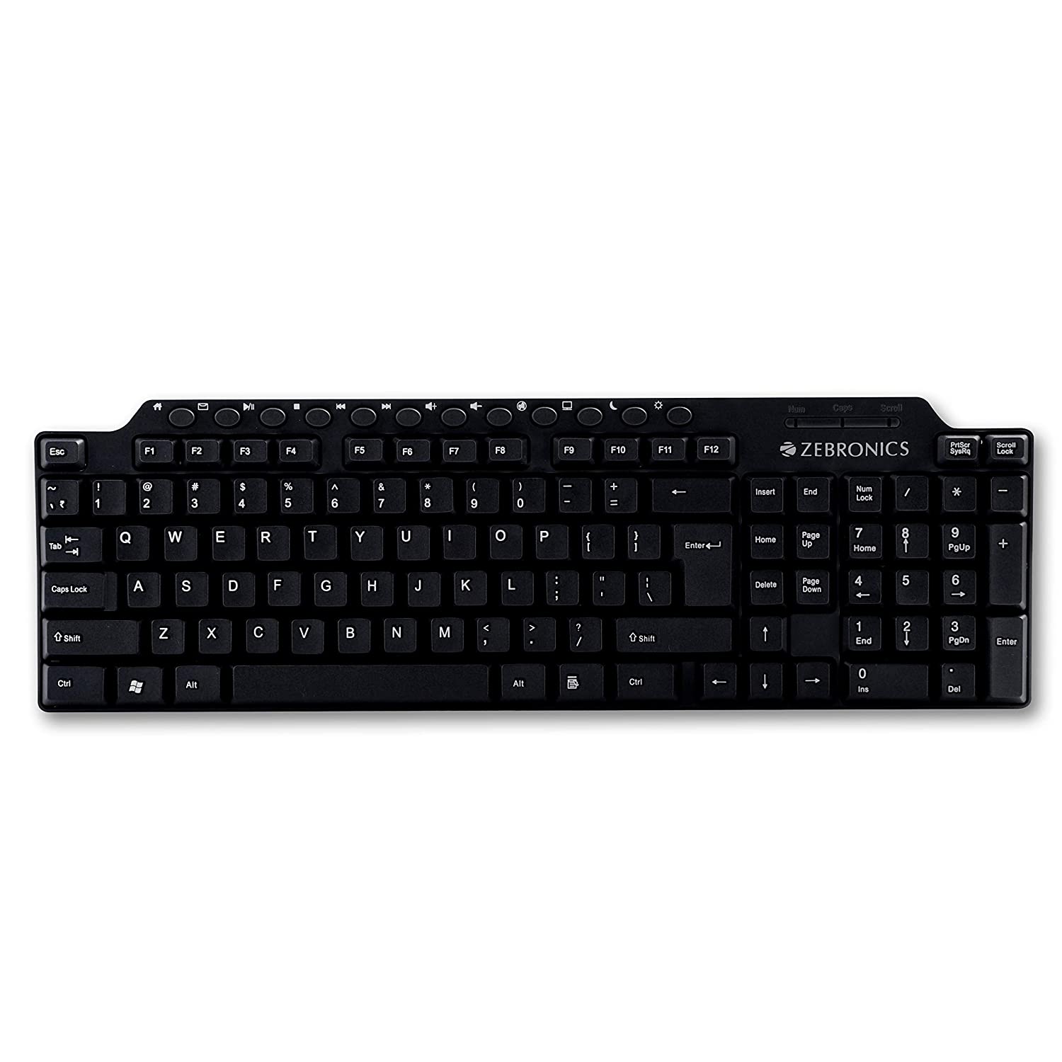 ZEBRONICS ZEB-KM2100 MULTIMEDIA USB KEYBOARD COMES WITH 114 KEYS INCLUDING 12 DEDICATED MULTIMEDIA KEYS & WITH RUPEE KEY