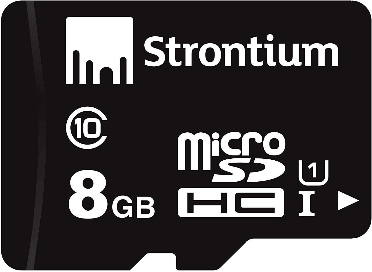 STRONTIUM MICROSD CLASS 10-8GB MEMORY CARD (BLACK)