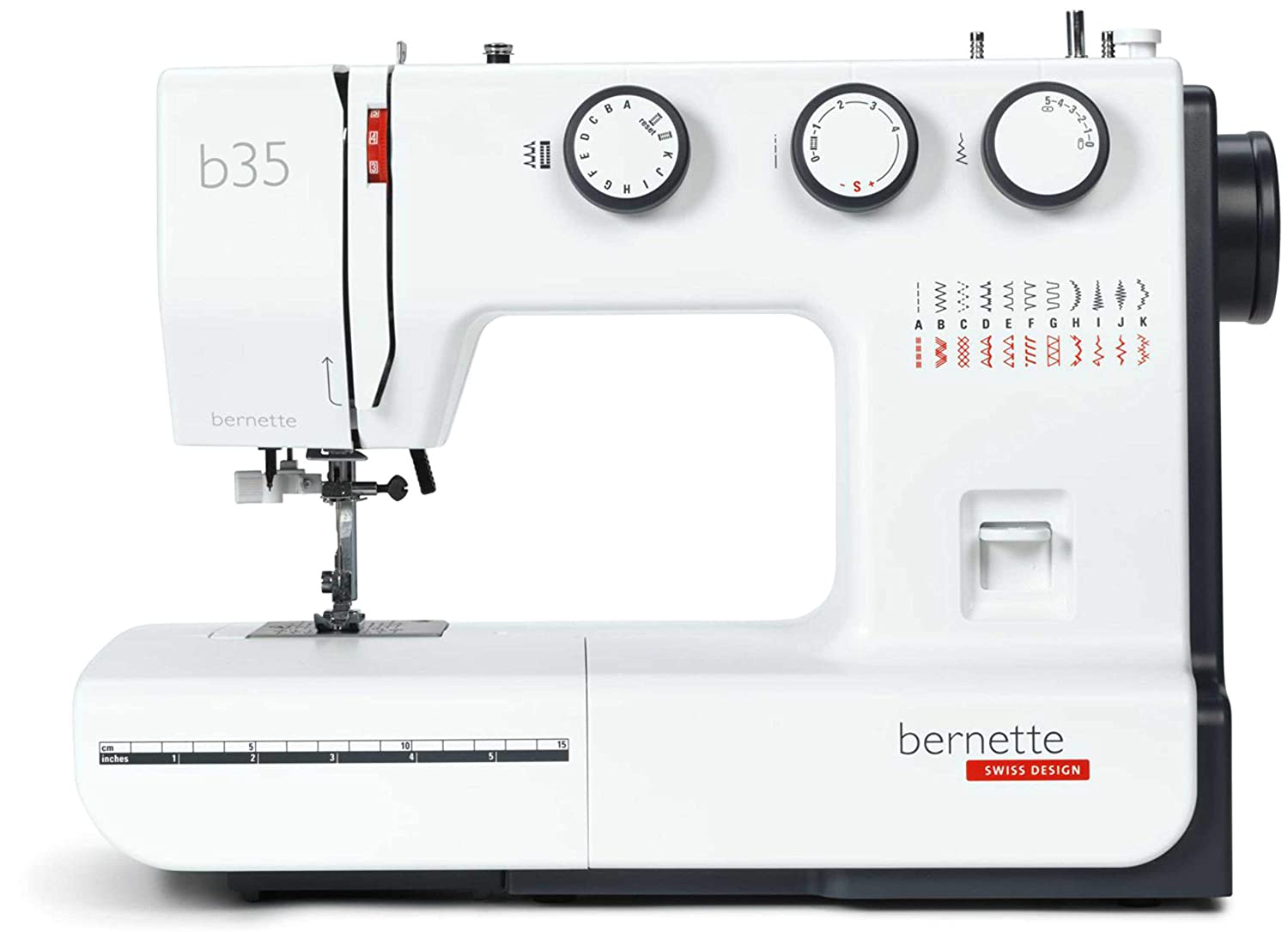 BERNETTE B35 - 60 STITCH FUNCTIONS AUTOMATIC ZIG - ZAG ELECTRIC SEWING MACHINE : SWISS DESIGN BY BERNINA SWITZERLAND ( WHITE AND BLACK )