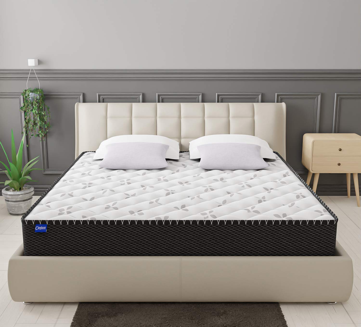 COMFORTO HYBRID 8 INCH POCKET SPRING WITH MEMORY FOAM MATTRESS (78X72X8 INCH, KING SIZE MATTRESS)