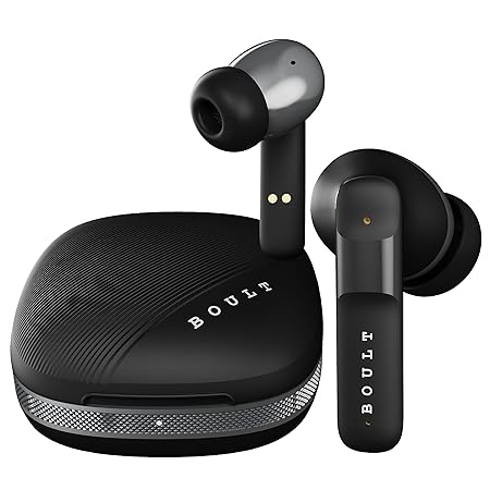 BOULT AUDIO NEWLY LAUNCHED W50 BLUETOOTH TRULY WIRELESS IN EAR EARBUDS WITH 50H PLAYTIME, QUAD MIC ENC, 45MS LOW LATENCY GAMING, DUAL TONE FAST CHARGING CASE, 13MM BASS DRIVERS, IPX5 TWS (ASH BLACK)