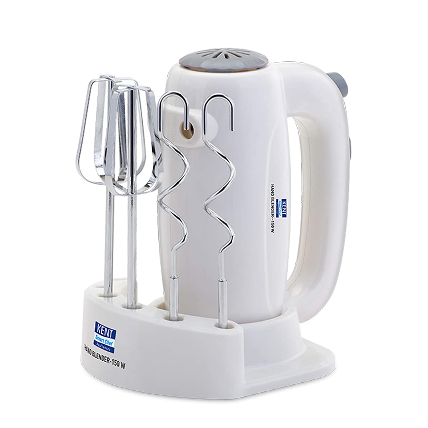 KENT 150W 16050, 5 SPEED CONTROL, COPPER MOTOR, MULTIPLE BEATERS, OVERHEATING PROTECTION, FOOD GRADE PLASTIC BODY HAND BLENDER (WHITE)