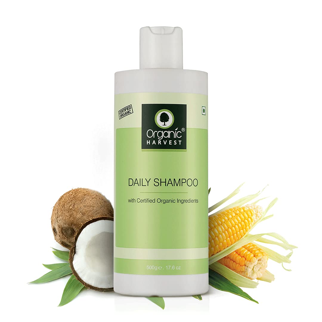 ORGANIC HARVEST DAILY SHAMPOO FOR MEN & WOMEN USE | HAIR CARE, IMPROVES HAIR TEXTURE, BEST ORGANIC SHAMPOO FOR SCALP NOURISHMENT, PARABEN & SULPHATE FREE - 500 ML