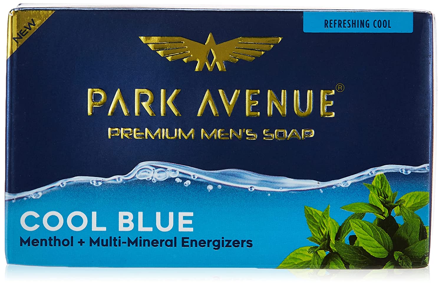 PARK AVENUE PREMIUM MEN'S SOAP, COOL BLUE WITH MENTHOL & MULTI-MINERAL ENERGIZERS, CITRUS, 125 G, PACK OF 4