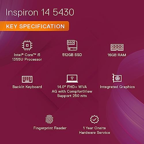 DELL INSPIRON 5430 13TH GEN LAPTOP, INTEL I5-1335U/16GB/ 512GB SSD/14.0