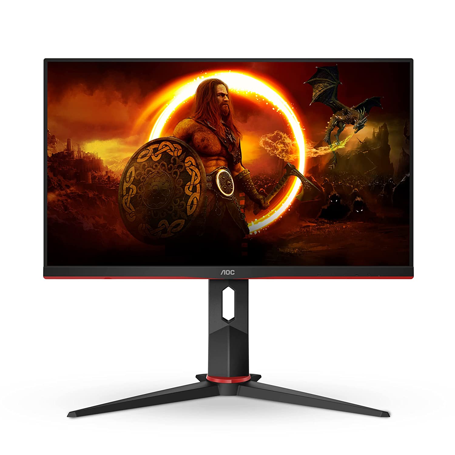 AOC 24G2U/BK 23.8 INCH FHD IPS DISPLAY GAMING MONITOR WITH 144HZ REFRESH RATE, 1 MS RESPONSE TIME, BUILT-IN SPEAKERS, AMD FREESYNC, HEIGHT AND TILT ADJUSTMENT