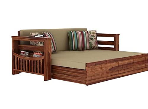 WOODPRO SOFA CUM BED SOLID WOOD SHEESHAM WOOD 3 SEATER FOR LEAVING ROOM, BED ROOM, GUEST ROOM