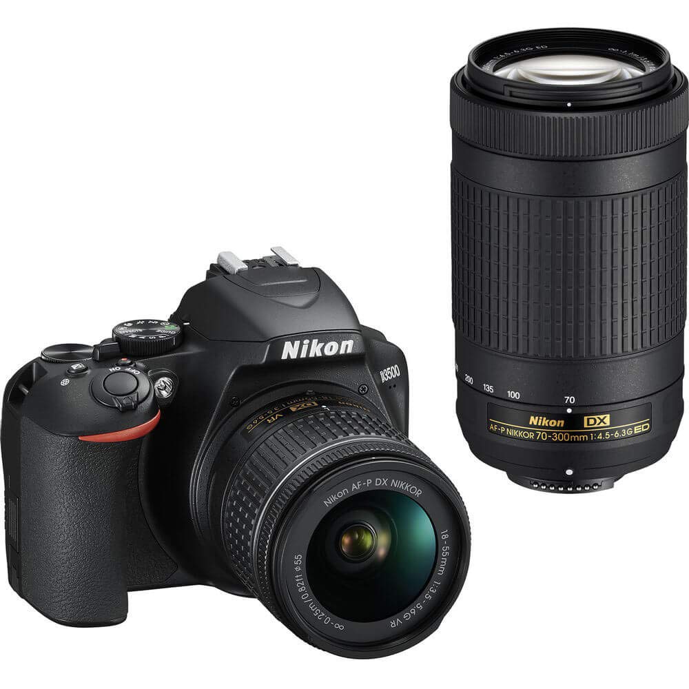 NIKON D3500 DX-FORMAT DSLR TWO LENS KIT WITH AF-P DX NIKKOR 18-55MM F/3.5-5.6G VR & AF-P DX NIKKOR 70-300MM F/4.5-6.3G ED (BLACK